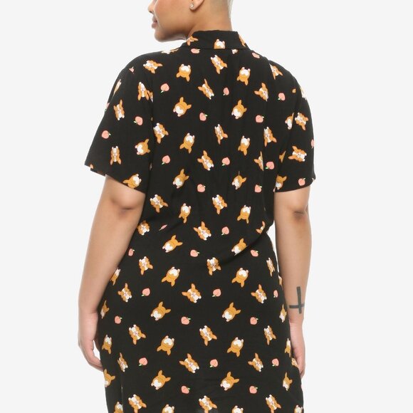 Hot Topic Corgi dog and peaches button down pocket dress size - Picture 6 of 8